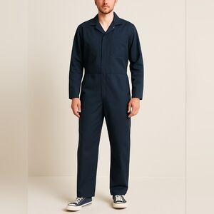 Red Kap 42L-N Navy Blue Utility Coveralls – Workwear Mechanic Jumpsuit NWOT